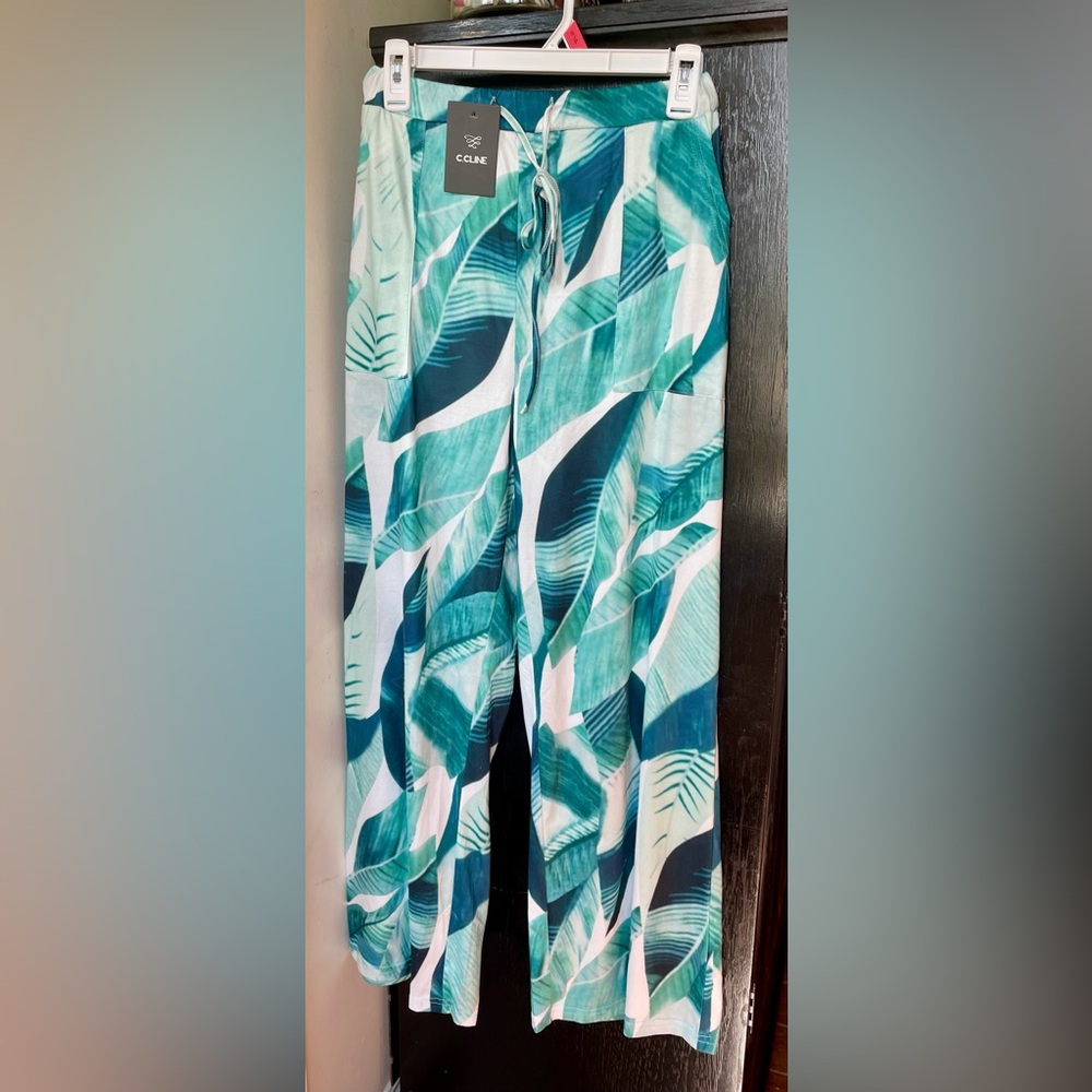🆕C.CLINE Tropical Leaf Print Pants